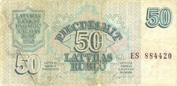 50 rubel rublu 1992 Lettország 1.