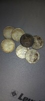 7 pieces of silver / 0.500 / HUF 200 coins, as they were put away, as they remained