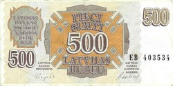 500 rubel rublu 1992 Lettország Ritka