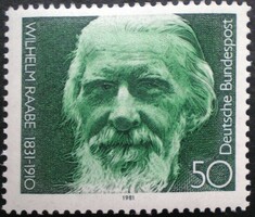 N1104 / Németország 1981 Wilhelm Raabe költő bélyeg postatiszta