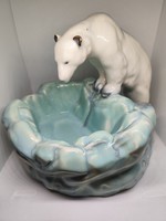 Ditmar & urbach art deco porcelain business card holder polar bear on ice