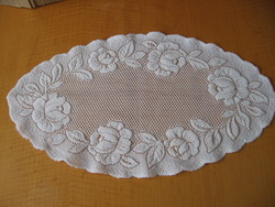 Oval pink machine lace