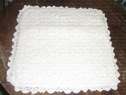 Wonderful handmade crocheted snow-white decorative pillow