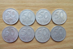 50 filléres, 3 db (MÁR CSAK!): 1986, 1990