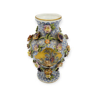 Ludwigsburg richly decorated floral vase