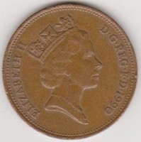 Egyesült Királyság  2 Pence (Badge of Prince of Wales) 1990