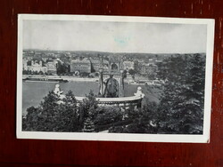 Bp, régi Erzsébet-híd a Gellért-hegyről -  futott képeslap 1940