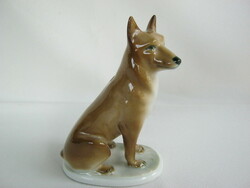 Zsolnay porcelain German Shepherd dog