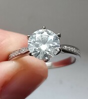 925 Silver moissanite diamond ring. 7 USA.