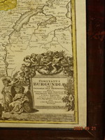 Johann baptist homann (b. Kamlach 1664 - Nuremberg 1724): map of Burgundy 1720