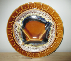 Sarreguemines glazed, split, fondue plate