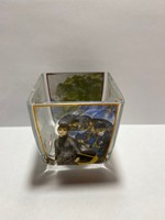Goebel glass candle holder with Renoir motif