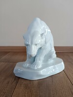 Régi Herendi porcelán jegesmedve figura