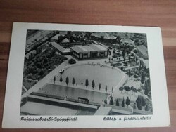Old photo postcard, hajduszoboszló, skyline with spa detail, Weinstock photo, around 1940