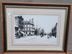 Peterborough 1904 street view with decor picture frame.