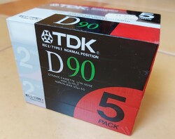 Tdk d90 audio cassette pack of 5, in original unopened packaging