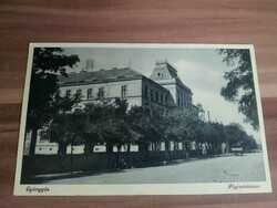Régi fotó képeslap, Gyöngyös, Főgimnázium, Barasits -fotó,bélyegezve 1940