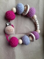 Crochet pacifier chain with name