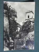 Postcard, Győr, bishop's castle detail, view, 1957
