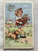 Antique, old glitter graphic postcard -10.