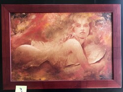 Painting József Burkus nude