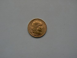 France gold 20 francs 1904. Coin, (marianne) (circulation money was: 6.45 g, 0.900)