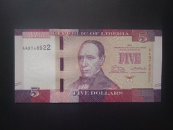 Libéria 5 Dollars 2016 Unc