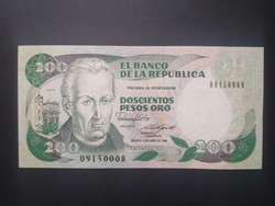 Kolumbia 200 Pesos 1988 UNC
