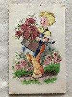 Antique, old, gilded - glitter graphic postcard -10.
