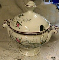 Old sauce porcelain bowl with lid