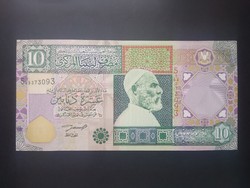 Libya 10 dinars 2002 aunc+