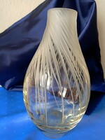 Salviati pezsgőszinű csiszolt velencei kristály váza