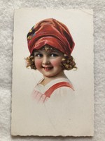 Antique, old postcard - post clean -10.