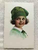 Antique, old postcard - post clean -10.