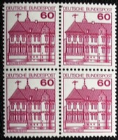 N1028n / Németország 1979 Paloták és kastélyok bélyeg postatiszta négyestömb