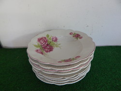 Zsolnay rose pattern 4 deep and 4 flat plates for sale! In the condition shown in the picture.