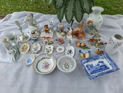 Porcelains together, Herend, Zsolnay, Aquincum, etc