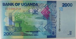 Uganda 2000 shilings 2022 UNC