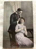 Antik, régi romantikus  képeslap  - Postatiszta                                    -10.