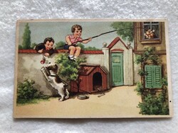Antique, old graphic postcard -10.