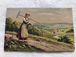 Antique, old postcard - post clean -10.