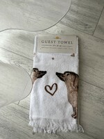 Kitchen hand towel, tea towel - premium quality - dachshund