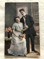 Antique, old romantic postcard -10.