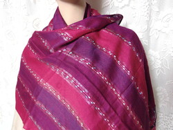 Decorative striped viscose scarf