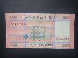Lebanon 5000 livres 2012 unc