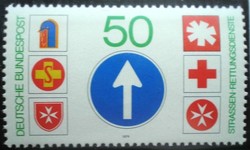 N1004 / Németország 1979 Mentőszolgálatok - emblémák az utakon bélyeg postatiszta
