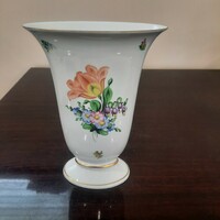 Nagy Herendi virágmintás porcelán ovális váza