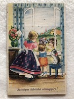 Antique, old graphic postcard -10.