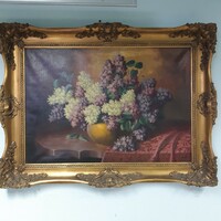 Incze béla large flower silent 100x70cm beautiful blondel frame in frame