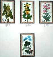N982-5 / Németország 1978 Népjólét : erdei virágok bélyegsor postatiszta